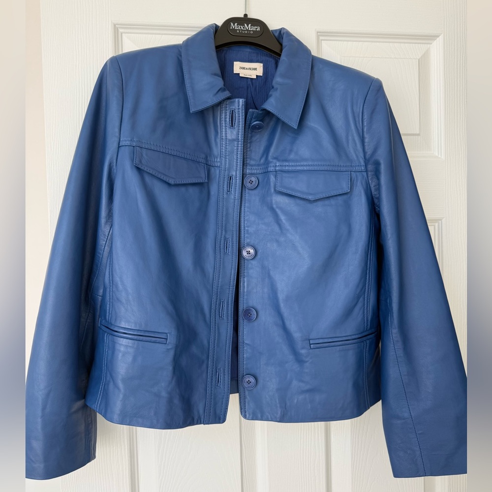 Zadig & Voltaire blue Liam leather jacket - Picture 3 of 8